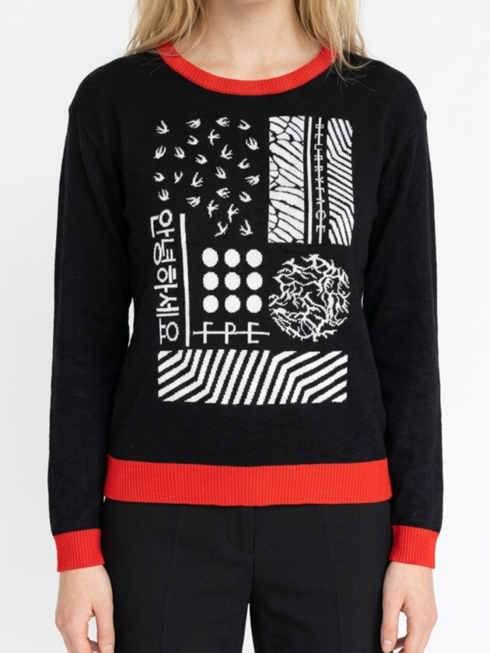 TWENTY ONE PILOTS • Blurryface Sweater S 2016 Hot Topic Black Red Emo Knit